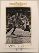2014-15 Preferred Jumbo Jersey Booklet Kevin Durant/Lebron James One on One /99