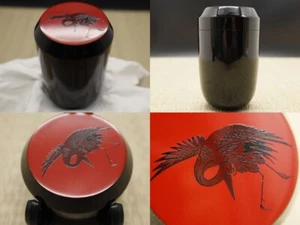 Japan Lacquer Wooden Tea caddy Hinode-Natsume Inspired by Urasenke Tradition 430 - Picture 1 of 12