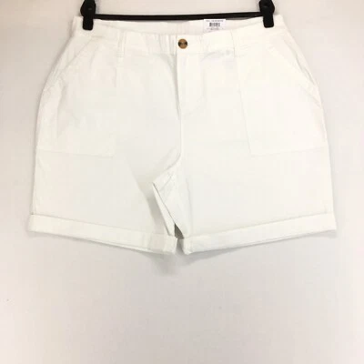 Pantalones Cortos Para Mujer STYLE & CO ROLL TAB Talla 18 Spandex Blanco Sólido Entrepierna 7 Foto 1 de 4