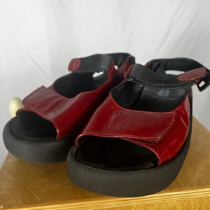 Wolky Sandals Womens 39/8-8.5 RED Jewel Slingback Platform sandals. EUC! - Picture 1 of 20