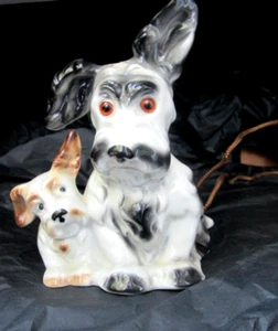 Rauchverzehrer Lampe Porzellan Hunde Heinz & Co 12x14x16 cm um 1955 -sooo süß - Bild 1 von 11