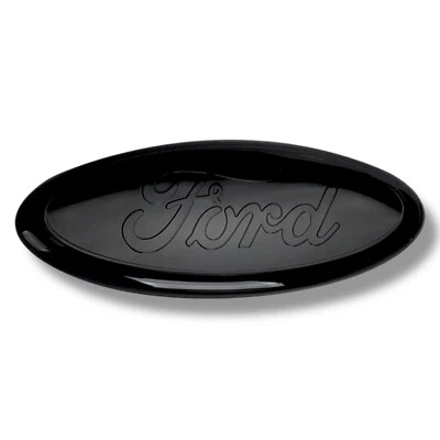 Black Ford Logo 7 inch Front/Rear Nameplate Oval Tailgate Grill Badge Emblem - Image 1 of 4