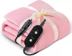 12V/24V Heated Car Blanket, Electric Blanket Flannel Heating Throw for Car, SUV, - Picture 1 of 7
