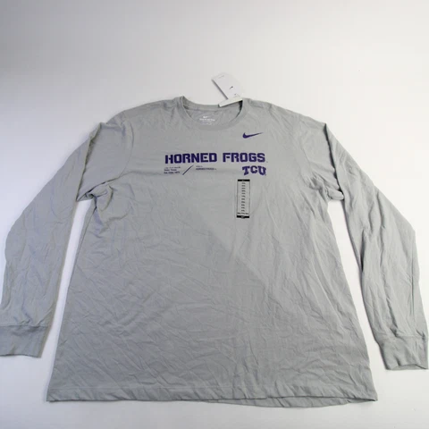 TCU Horned Frogs Nike Nike Tee Long Sleeve Shirt Men's Gray New Cover