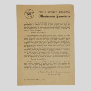 Monarchia Elezioni 1953 Partito Monarchico Ida Matarazzo - Picture 1 of 1