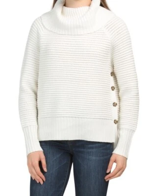 Suéter de punto acanalado grueso cuello capucha Rachel Ashwell para mujer talla XS mezcla de algodón Foto 1 de 4