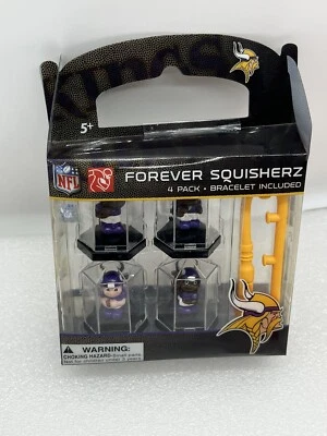 NFL Minnesota Vikings Forever Squishers 4 Pack Collectible Figures Bracelet Clip - Image 1 of 3