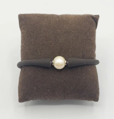 Pulsera Marilyn Bronceada Joyería Marrón Silicona con Perlas de Agua Dulce Foto 1 de 4