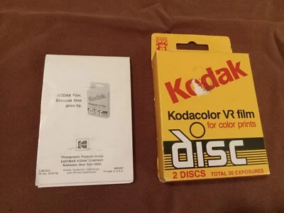 Kodak Kodacolor VR Film Color Prints 2 Discs, 30 Exposures, w/ Challenger Manual - Image 1 of 2