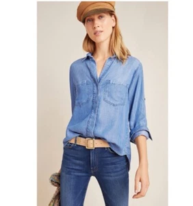 Anthropologie Cloth & Stone Split Back Button Down. NWT Size XS. Retail- $168 - Picture 1 of 8