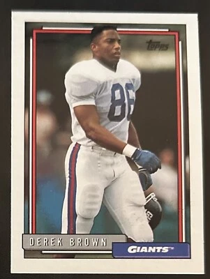 1992 Topps Football High Series DEREK BROWN RC #720 Giants Notre Dame - Image 1 of 2
