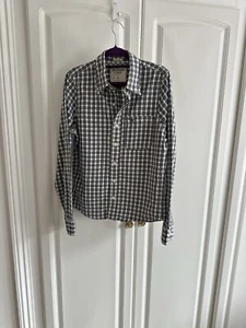 Jungen/kleines grau & weiß kariertes Abercrombie & Fitch Herrenhemd Größe Small - Bild 1 von 8