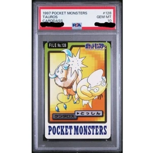 PSA 10 Tauros No. 128 Carddass 1997 Japanese Graded Card Gem MT Pokemon Cards - Picture 1 of 2