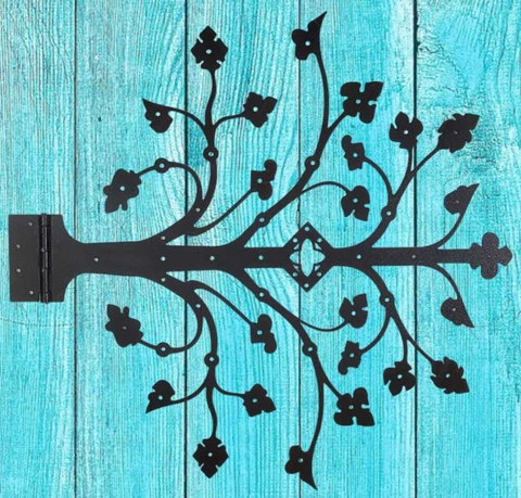 Iron Door Hinges Hinge Black Strap Wrought Pack Cabinet Gate Barn Heavy Forged Cover