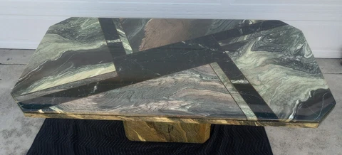 Vintage Mid Century Modern Multi Color Marble / Granite Dining Table Cover