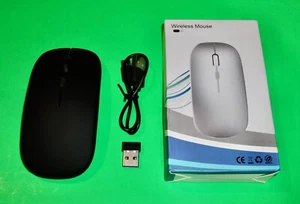 WIRELESS 2.4ghz BLUETOOTH BLACK IMAC LAPTOP PC COMPUTER RECHARGEABLE MOUSE - Picture 1 of 2