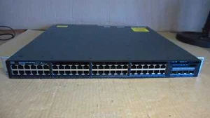 Cisco WS-C3650-48PD-L V05 PoE 48-Ports Gigabit Switch 2x PWR-C2-1025WAC + EARS - Afbeelding 1 van 6