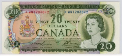 1969 Bank of Canada $20 Note - BC-50bA. Replacement *WN1203842 - Image 1 of 2