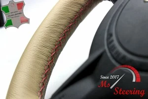 PER RANGE ROVER SPORT - COPRIVOLANTE IN PELLE BEIGE PUNTO ROSSO - Foto 1 di 6