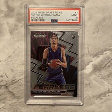 2023 Panini Prizm Draft Picks Victor Wembanyama Fearless Rookie Card- PSA 9