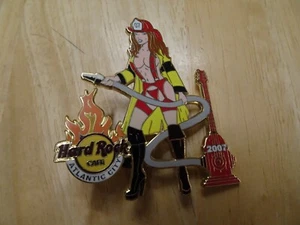 Hard Rock Cafe pin Atlantic City Fire Woman Girl firefighter 2007 - Picture 1 of 1