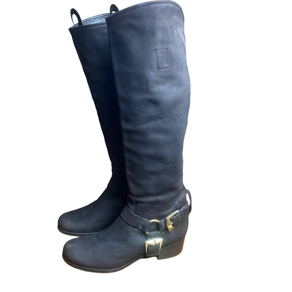 Bota de montar de gamuza marrón 7 For All ManKind hasta la rodilla talla 9M Foto 1 de 4