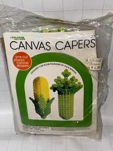 Canvas Capers Garden Fresh Magnets #202 Corn & celery Plastic Canvas Kit 1980!!! - Picture 1 of 9