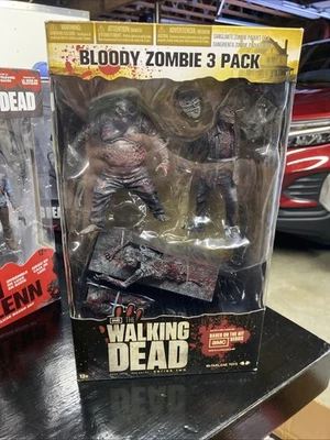 The Walking Dead Bloody Zombie Paquete de 3 Figuras Mcfarlane Juguetes Paquete de 3 Set NUEVO S2 Foto 1 de 4
