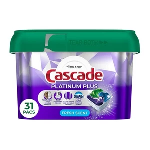 Cascade Platinum Plus ActionPacs Dishwashing Detergent Pod Fresh Scent 38 - Picture 1 of 9