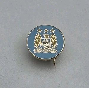 MANCHESTER CITY SMALL ROUND VINTAGE PIN BADGE - Picture 1 of 2