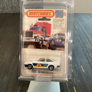 Matchbox Superfast No 9 Ford Escort RS2000 Rare SATIN BLACK BASE VNMIB - Picture 1 of 8