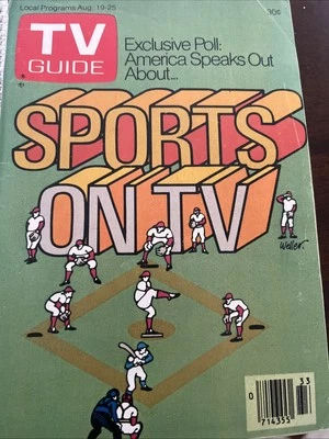 TV GUIDE  Aug 19, 1978 - Sports on TV Survey Lawrence Hilton Jacobs Buff Brady - Image 1 of 4