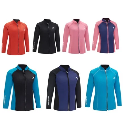 Frauen Jacke Schwimmen Badeanzug Thermische Oben Badeanzüge Langarm Surfen - Bild 1 von 3