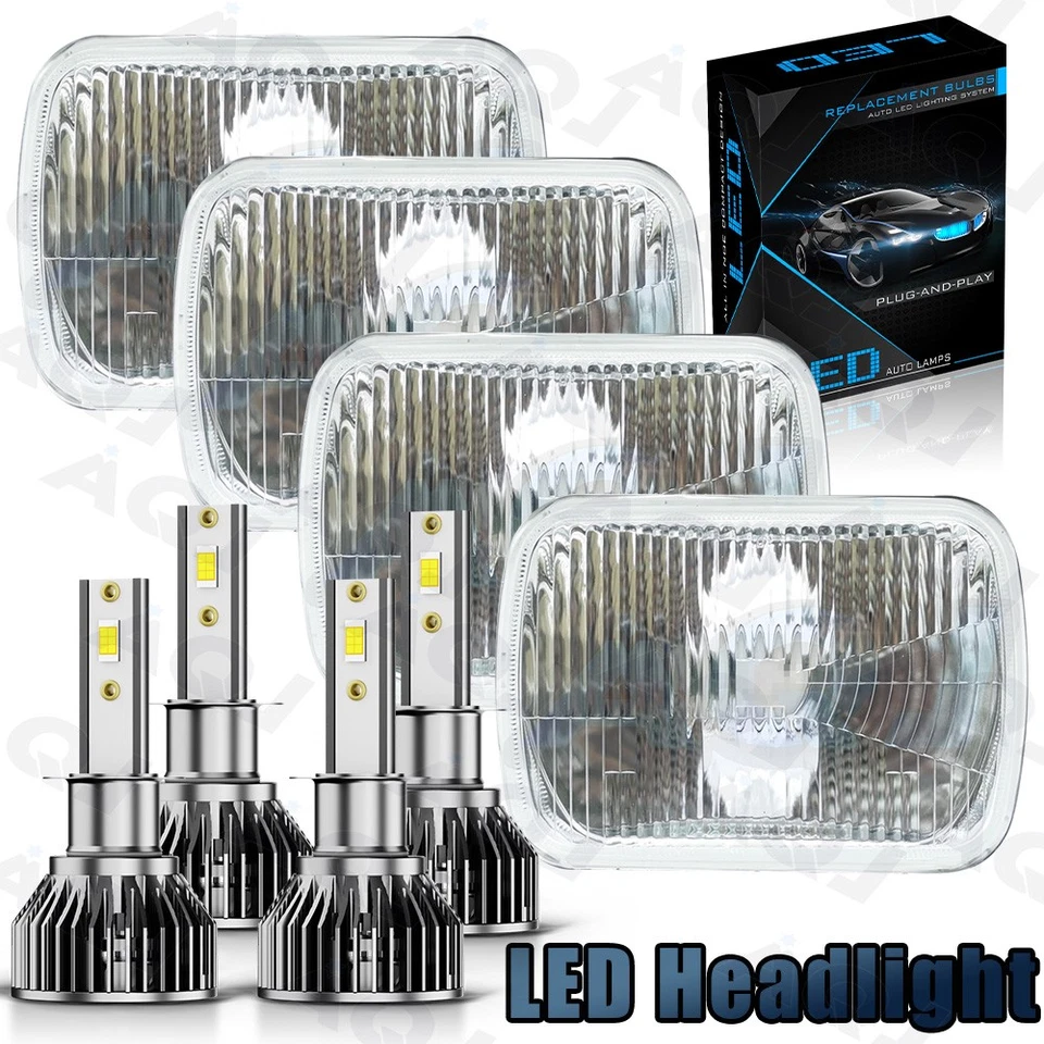DOT 4PCS  LED Headlights High/Low Beam DRL Fit Oldsmobile Toronado 1986-1992 - Image 1 of 4