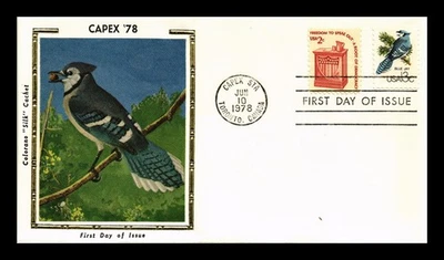 US COVER BLUE JAY CAPEX 78 WILDLIFE FDC COMBO COLORANO SILK CACHET - Image 1 of 2
