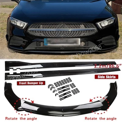 For Mercedes Benz CLS550 CLS450 CLS53 AMG Front Bumper Lip Splitter +Side Skirts - Image 1 of 4