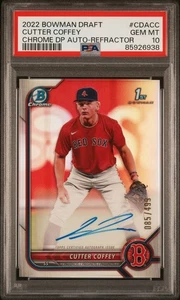 2022 Bowman Draft Chrome 1st Cutter Coffey Refractor Auto /499 PSA 10 - Picture 1 of 3
