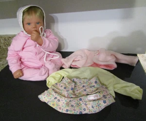 1995 Lee Middleton Baby Doll 071294 USA Blonde Girl Thumbsucker EXTRA OUTFIT! - Foto 1 di 12
