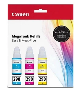 Canon Original MegaTank Refills 290 Cyan 290 Magenta 290 Gelb Tintenpatronen - Bild 1 von 5