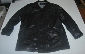 Murano Men's Formal/Casual Large Leather Jacket Dark Brown Button Front Pockets - Bild 1 von 6
