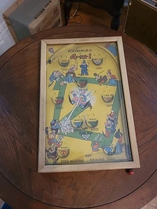 1930er POOSH-M-UP Jr 4 in 1 Flipper Baseball Spiel Bagatelle Northwestern Produkte - Bild 1 von 7