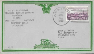21 Jul 1935 Naval Cover, USS Trenton CL-11 Visits Cartagena, Colombia - Picture 1 of 2