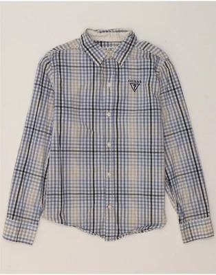 GUESS Boys Shirt 15-16 Years Large Blue Check Cotton BM10 - Image 1 of 3