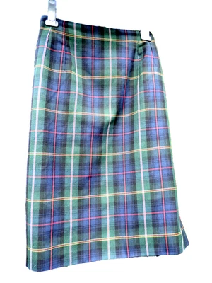 TALLA 20 Vintage Tartán Invierno Falda Lápiz Foto 1 de 2