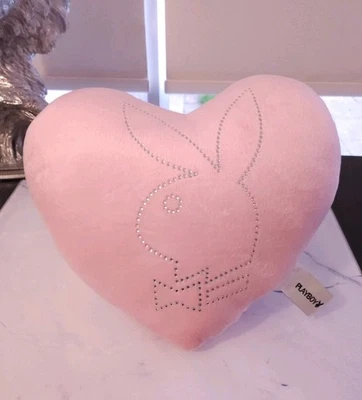playboy bunny heart pillow plush diamante rpink Y2K vintage rhinestone 2007 - Image 1 of 4
