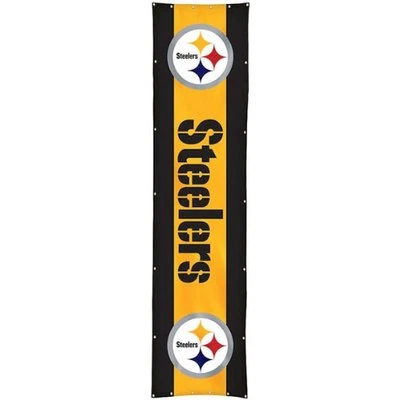 Columna del equipo Pittsburgh Steelers poste envoltura bandera NFL corredor pancarta 8' x 2' Foto 1 de 2