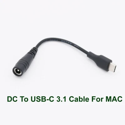 1x USB 3.1 Type C Male to 5.5 x 2.1mm Female DC Power Charge Connector Cable - Image 1 of 4