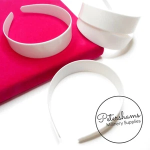 10 White Plastic Headband / Aliceband Cores Blanks (For you to cover) - Picture 1 of 14