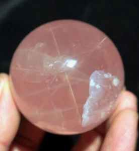 157g Top Natural Shiny Star Rose Quartz Sphere Ball Quartz Specimen Healing - Picture 1 of 10