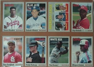1992 BASEBALL REPLI-CARDS PANEL - TIM RAINES, BRET BOONE, ROBERTO ALOMAR +